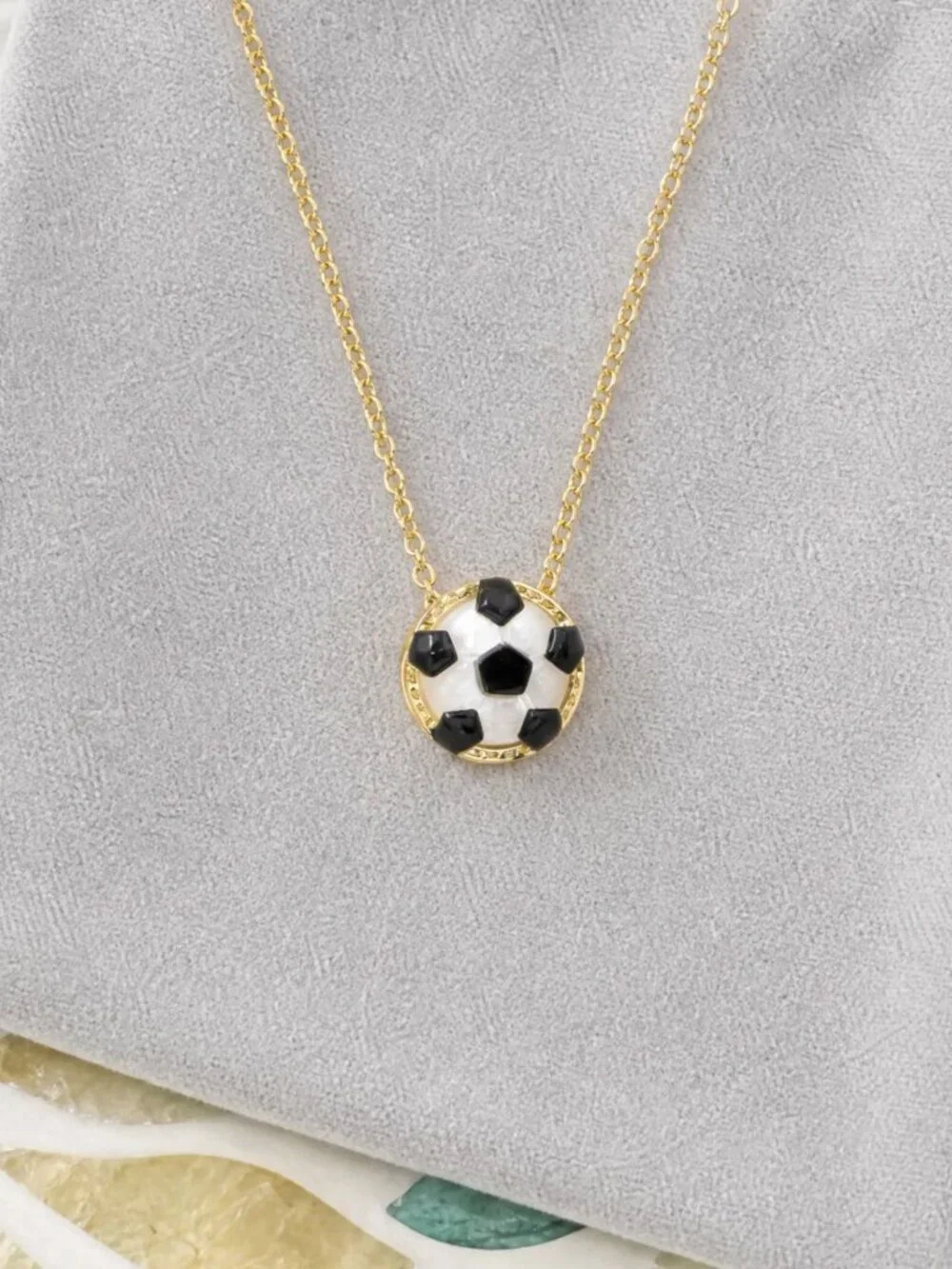 Kendra Scott Gold-Tone Soccer Ball Pendant Necklace